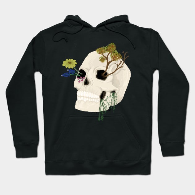 Overgrown Skull Hoodie by DeadKathy